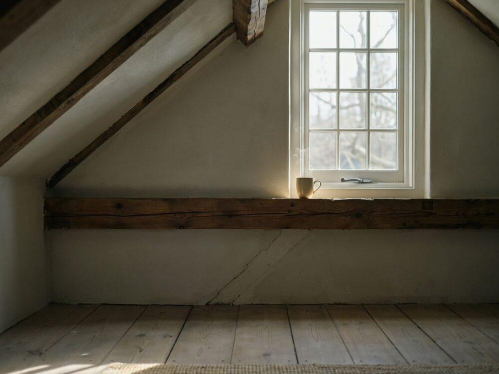 aranżacja wnętrza pod skosem dachu