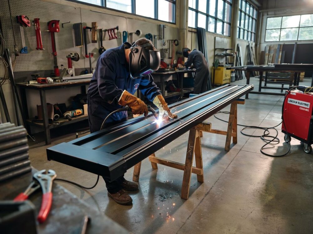 konstrukcja metalowa bramy przesuwnej
