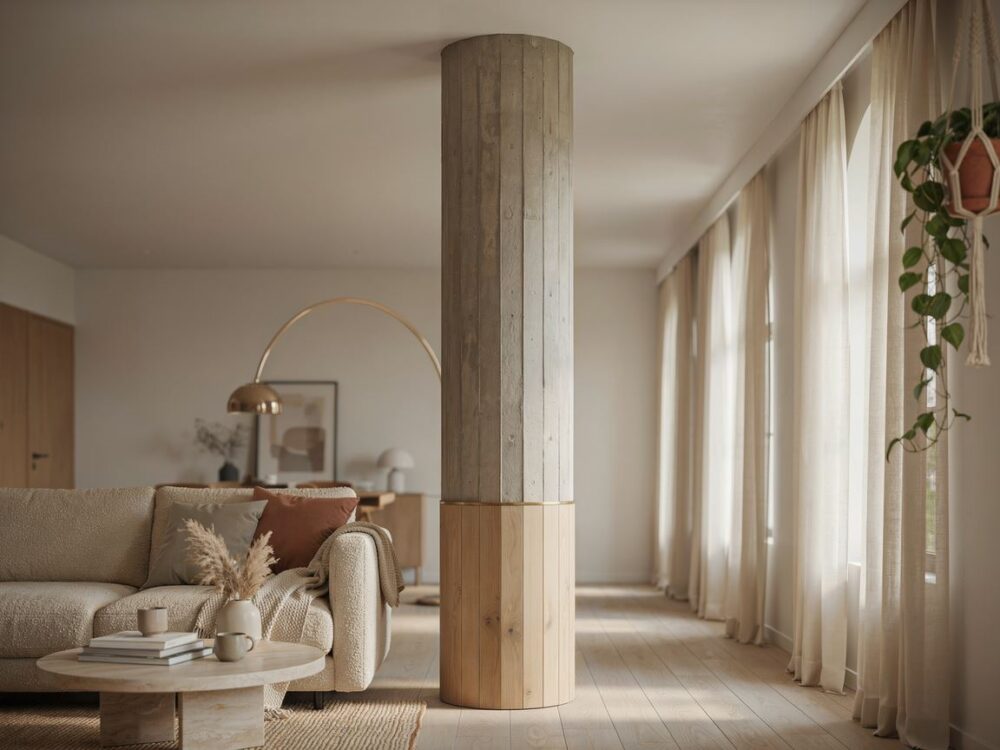 słup architektoniczny w pomieszczeniu
